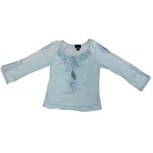 Cynthia Rowley Embellished Boho Top